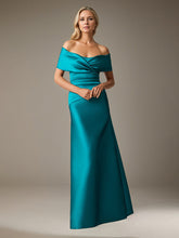 Sheath/Column Off-the-Shoulder Floor-Length Satin Evening Dress