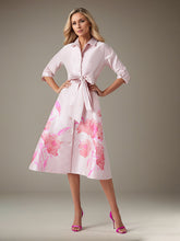 A-Line Shirt-Collar Knee-Length Satin Evening Dress