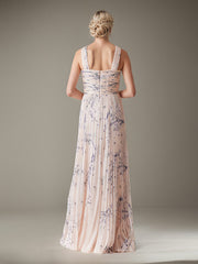A-Line Halter Floor-Length Chiffon Evening Dress