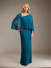 Sheath/Column Asymmetrical Floor-Length Chiffon Mother of the Bride Dress