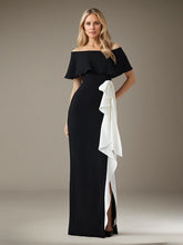 Sheath/Column Off-the-Shoulder Floor-Length Chiffon Evening Dress