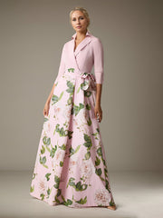 A-Line Collared Neckline Floor-Length Formal Dress