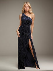 Trumpet/Mermaid Asymmetrical Floor-Length Crepe Evening Dress