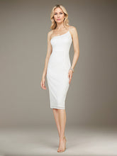 Sheath/Column One-Shoulder Knee-Length Sequin Cocktail Dress