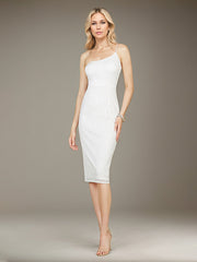 Sheath/Column One-Shoulder Knee-Length Sequin Cocktail Dress