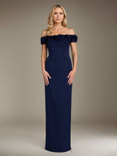 Sheath/Column Strapless Floor-Length Crepe Evening Dress