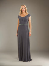 A-Line V-Neck Floor-Length Chiffon Evening Dress