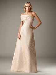 A-Line One-Shoulder Floor-Length Evening Dress