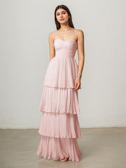 A-Line V-Neck Floor-Length Chiffon Evening Dress