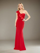 A-Line One-Shoulder Sleeveless Floor-Length Evening Dress