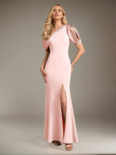 Mermaid Asymmetrical Floor-Length Satin Mother of the Bride Dress