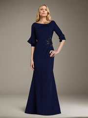 A-Line Asymmetrical Floor-Length Crepe Mother of the Bride Dress