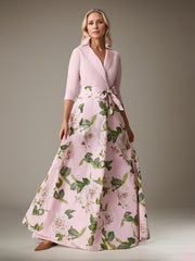 A-Line Collared Neckline Floor-Length Formal Dress