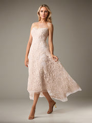 A-Line Sweetheart Asymmetrical Tulle Evening Dress