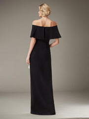 Sheath/Column Off-the-Shoulder Floor-Length Chiffon Evening Dress