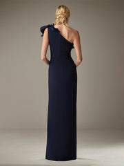 Sheath/Column One-Shoulder Floor-Length Crepe Evening Dress