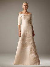 A-Line Off-the-Shoulder Floor-Length Evening Dress