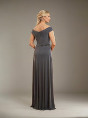 A-Line V-Neck Floor-Length Chiffon Evening Dress