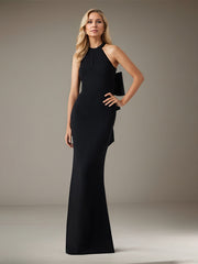 Sheath/Column Halter Floor-Length Chiffon Evening Dress