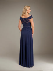 A-Line V-Neck Floor-Length Chiffon Mother of the Bride Dress