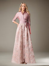 A-Line Collared Neckline Floor-Length Mother of the Bride Dress
