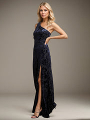 Trumpet/Mermaid Asymmetrical Floor-Length Crepe Evening Dress