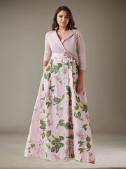 A-Line Collared Neckline Floor-Length Formal Dress