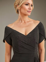 Trumpet/Mermaid V-Neck Floor-Length Chiffon Mother of the Bride Dress with Ruffles