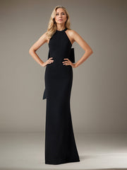 Sheath/Column Halter Floor-Length Chiffon Evening Dress