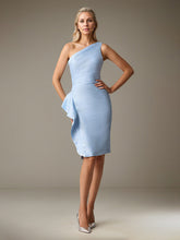 Sheath/Column One-Shoulder Knee-Length Chiffon Evening Dress