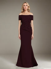 Trumpet/Mermaid Off-the-Shoulder Floor-Length Satin Mother of the Bride Dress