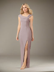 Sheath/Column Asymmetrical Floor-Length Satin Mother of the Bride Dress