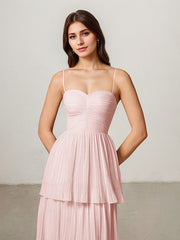 A-Line V-Neck Floor-Length Chiffon Evening Dress