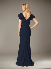 Mermaid Scoop Floor-Length Ruffle Chiffon Mother of the Bride Dress