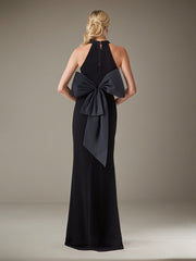 Sheath/Column Halter Floor-Length Chiffon Evening Dress