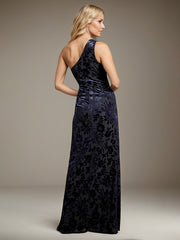Trumpet/Mermaid Asymmetrical Floor-Length Crepe Evening Dress