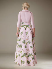 A-Line Collared Neckline Floor-Length Formal Dress