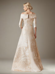 A-Line Off-the-Shoulder Floor-Length Evening Dress