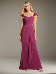 Sheath/Column Sweetheart Floor-Length Mesh Mother of the Bride Dress