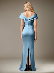 Mermaid V-Neck Floor-Length Satin Mother of the Bride Dress