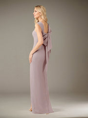 Sheath/Column Asymmetrical Floor-Length Satin Mother of the Bride Dress