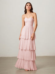 A-Line V-Neck Floor-Length Chiffon Evening Dress