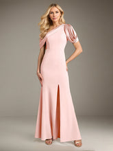 Mermaid Asymmetrical Floor-Length Satin Mother of the Bride Dress