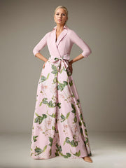 A-Line Collared Neckline Floor-Length Formal Dress