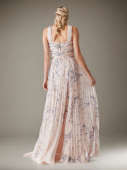 A-Line Halter Floor-Length Chiffon Evening Dress