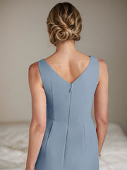 Sheath V-Neck Knee-Length Chiffon Mother of the Bride Dress