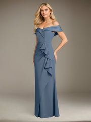 Mermaid Off-the-Shoulder Floor-Length Satin Mother of the Bride Dress