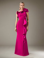 Sheath/Column One-Shoulder Floor-Length Crepe Evening Dress