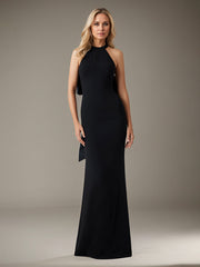 Sheath/Column Halter Floor-Length Chiffon Evening Dress
