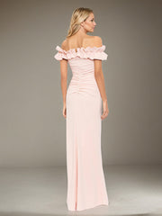 A-Line Off-the-Shoulder Floor-Length Evening Dress